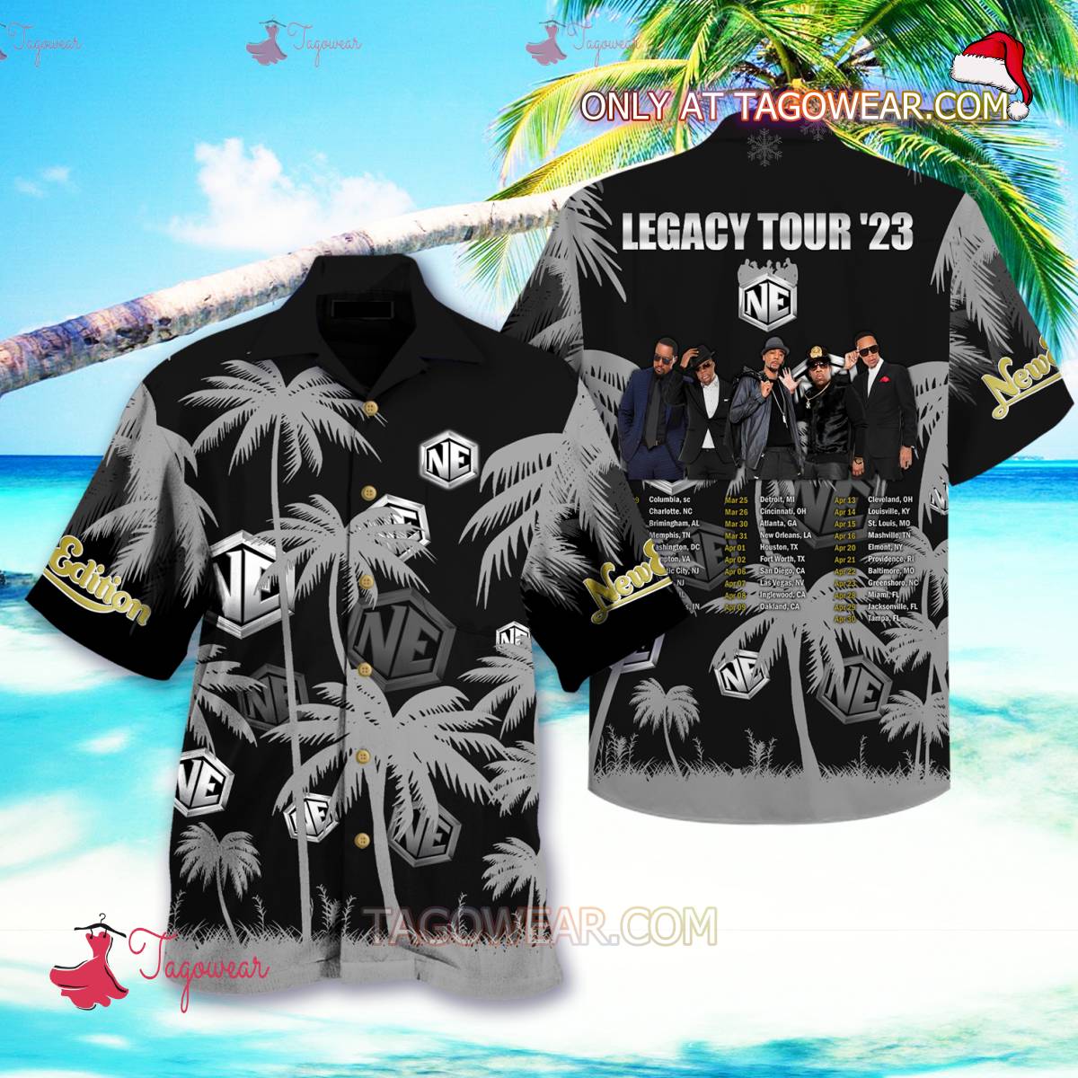 New Edition Legacy Tour 2023 Palm Tree Hawaiian Shirt