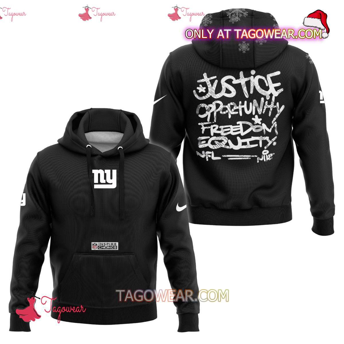 New York Giants NFL Inspire Change Justice Opportunity Equality Freedom Hoodie