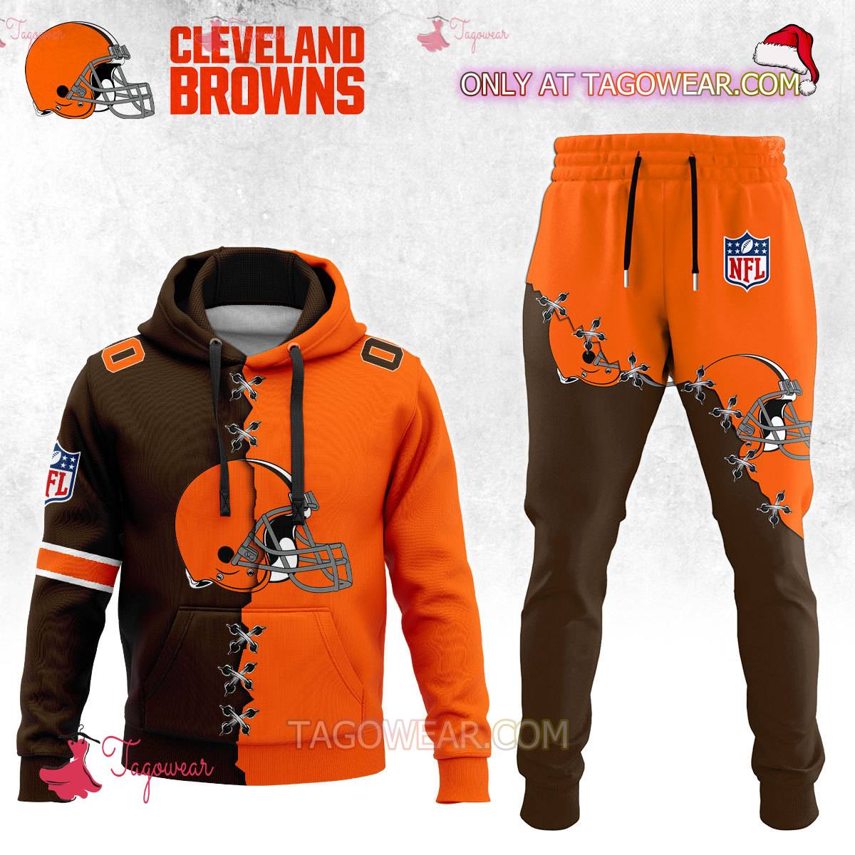 Nfl Cleveland Browns Patch Up Personalized Hoodie And Pants