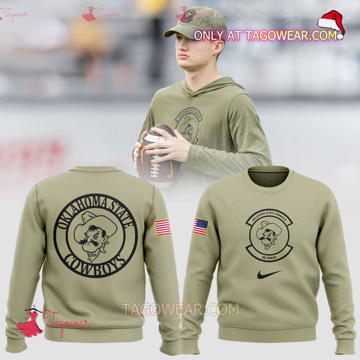 Oklahoma State Cowboys Football Olive 2023 Sweatshirt