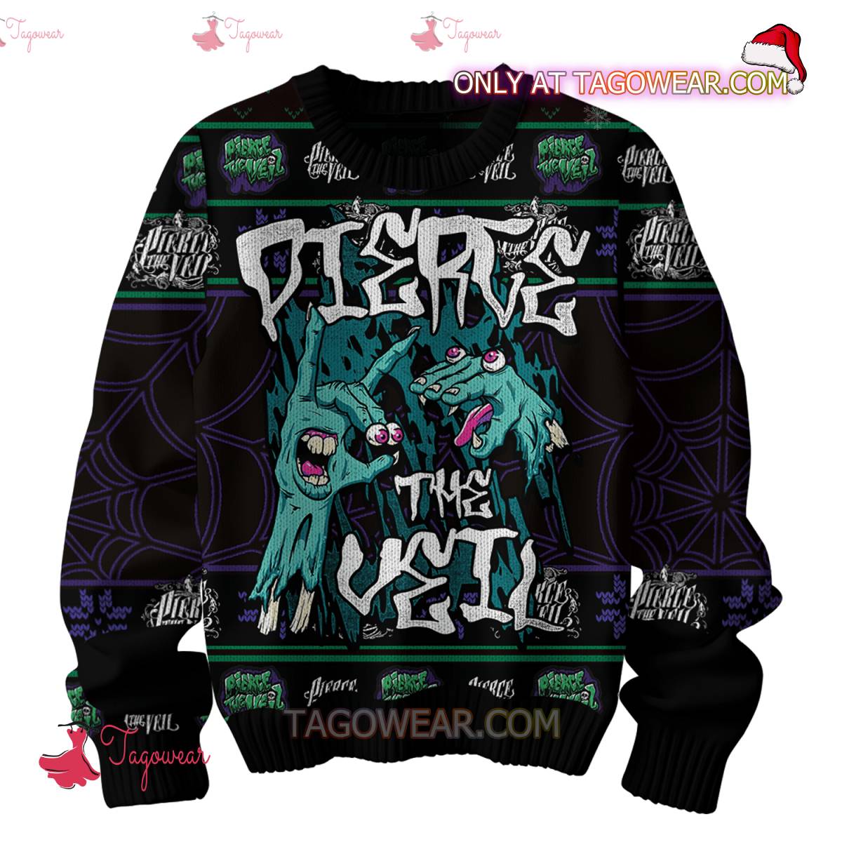 Pierce The Veil Eye Roller Ugly Christmas Sweater a