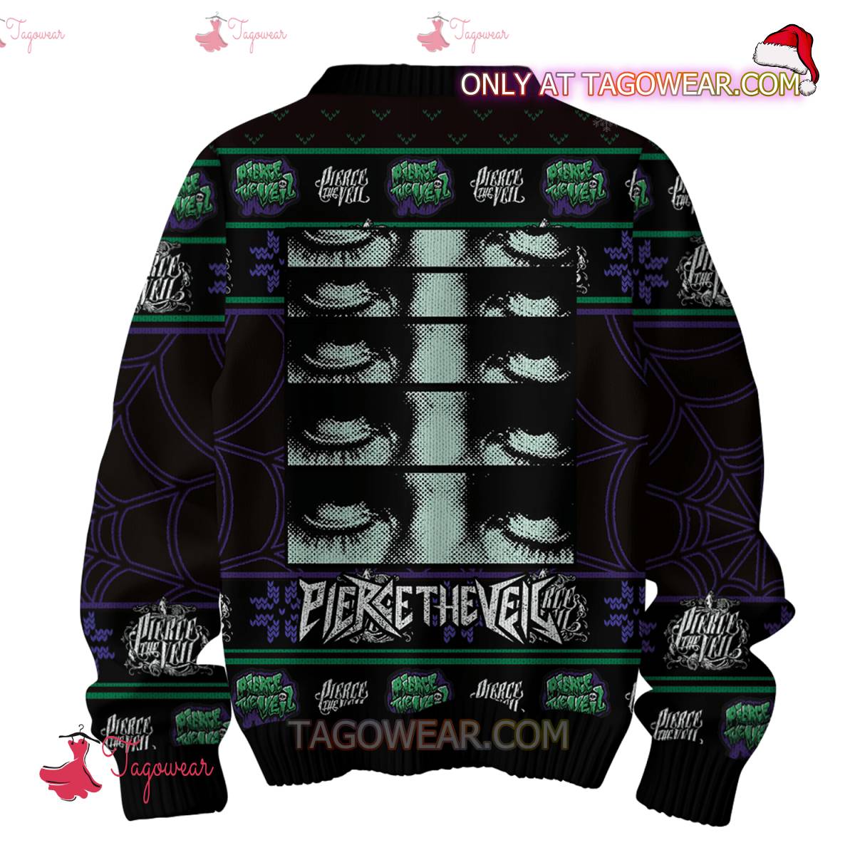 Pierce The Veil Eye Roller Ugly Christmas Sweater b
