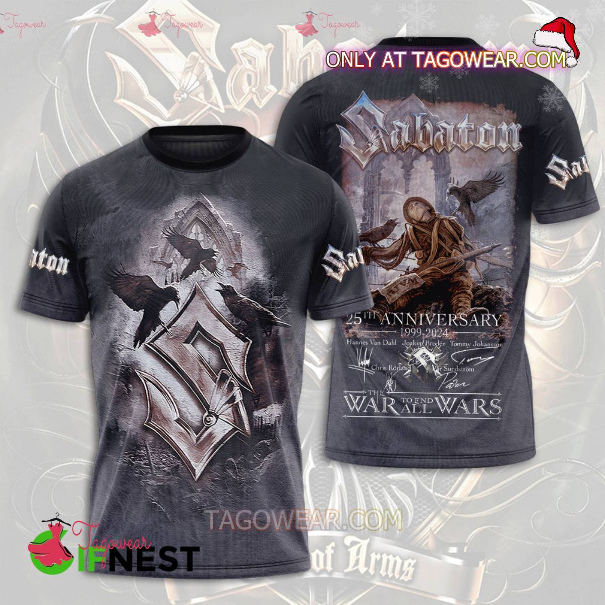 Sabaton 25th Anniversary 1999-2024 Signatures The War To End All Wars T-shirt, Hoodie