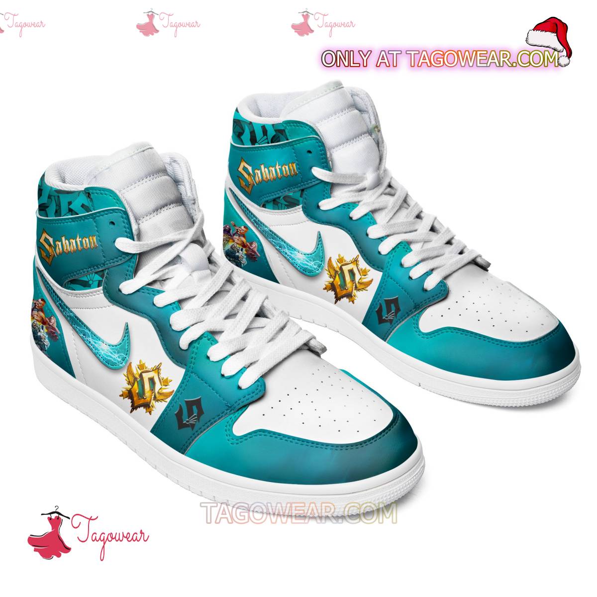 Sabaton Turquoise Air Jordan High Top Shoes a