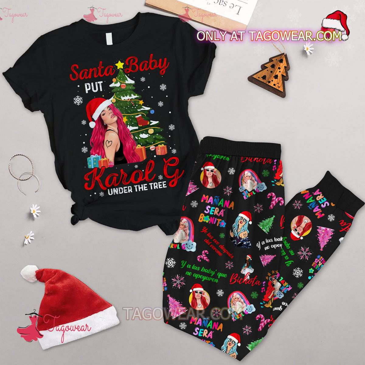 Santa Baby Put Karol G Under The Tree Pajamas Set