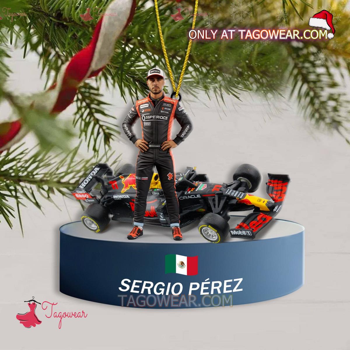 Sergio Perez F1 Christmas Ornament
