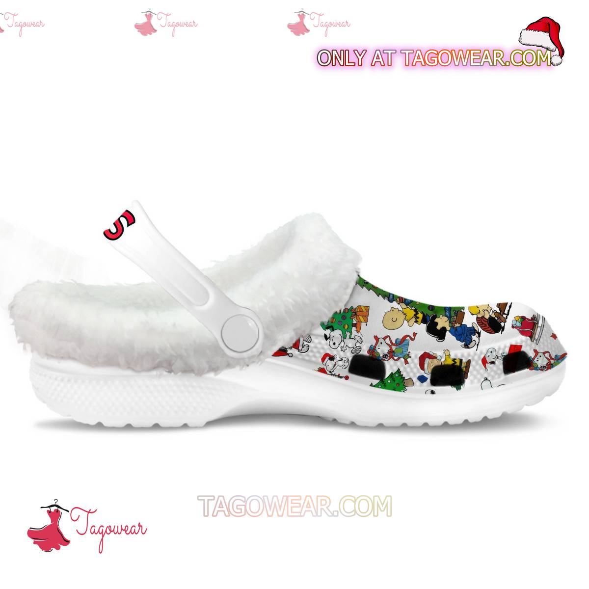 Snoopy Christmas Fleece Crocs Clogs a