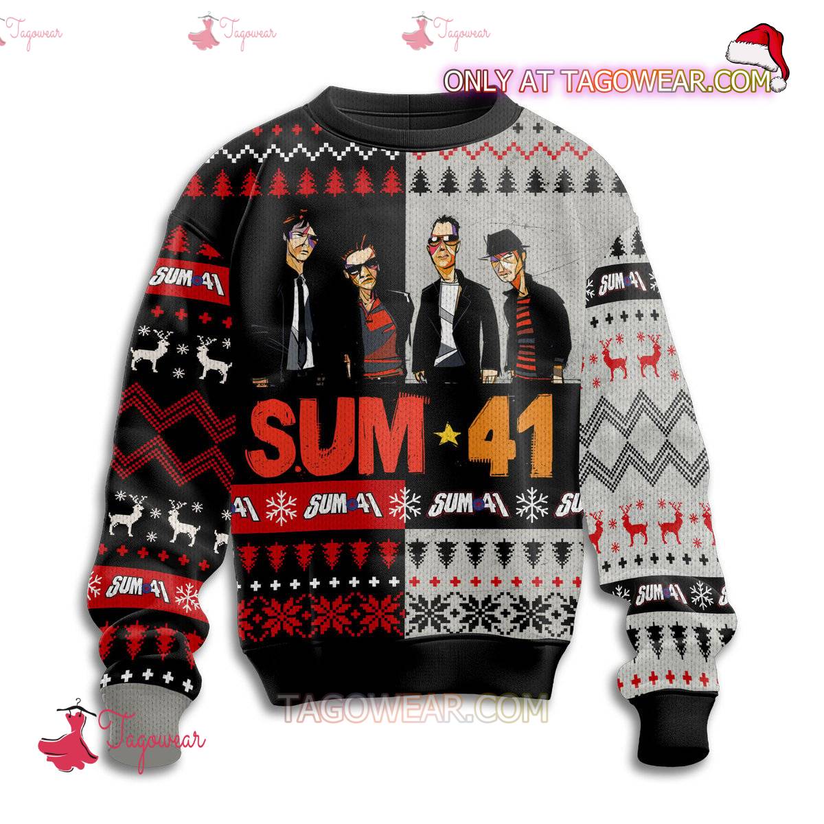 Sum 41 Heaven Hell Ugly Christmas Sweater a