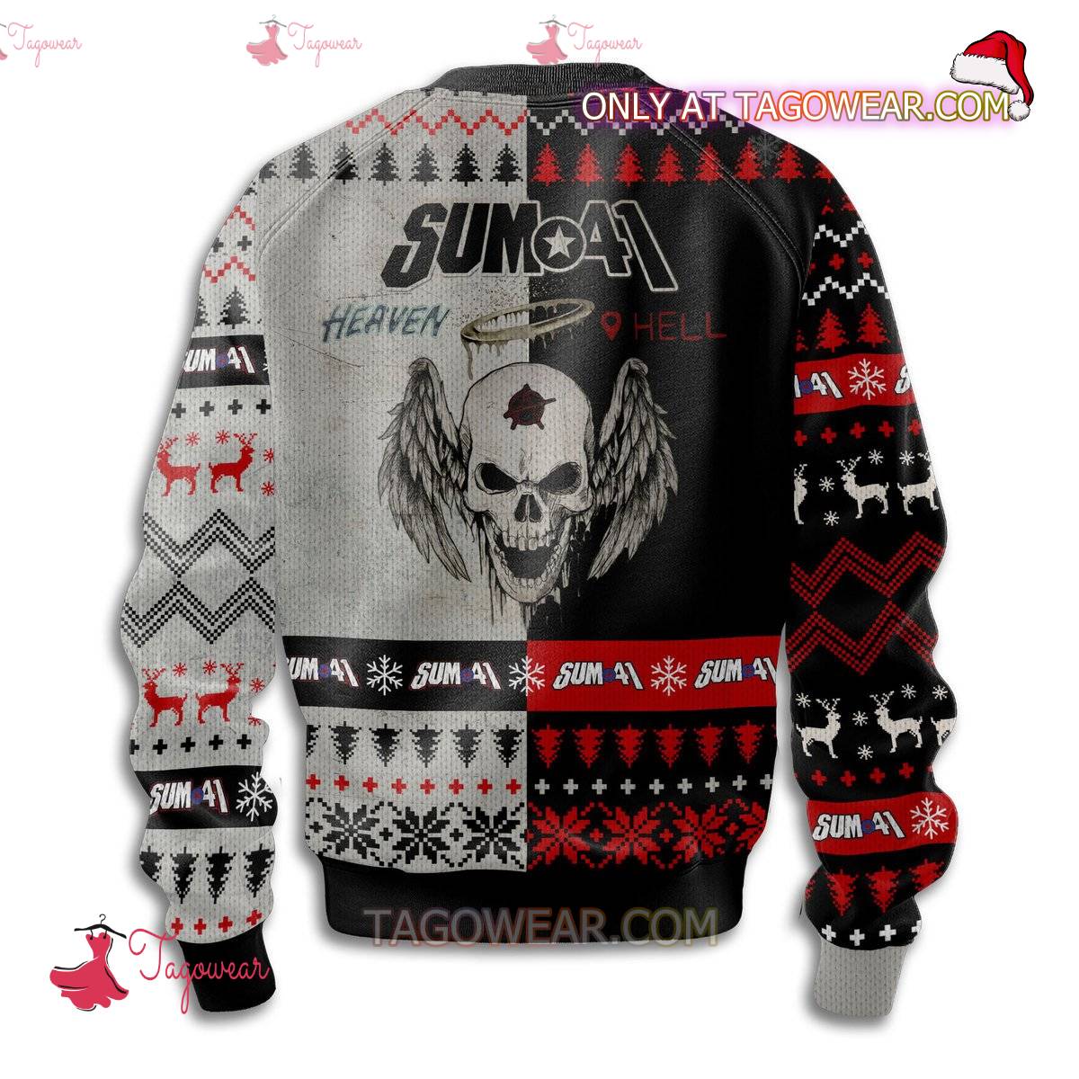 Sum 41 Heaven Hell Ugly Christmas Sweater b