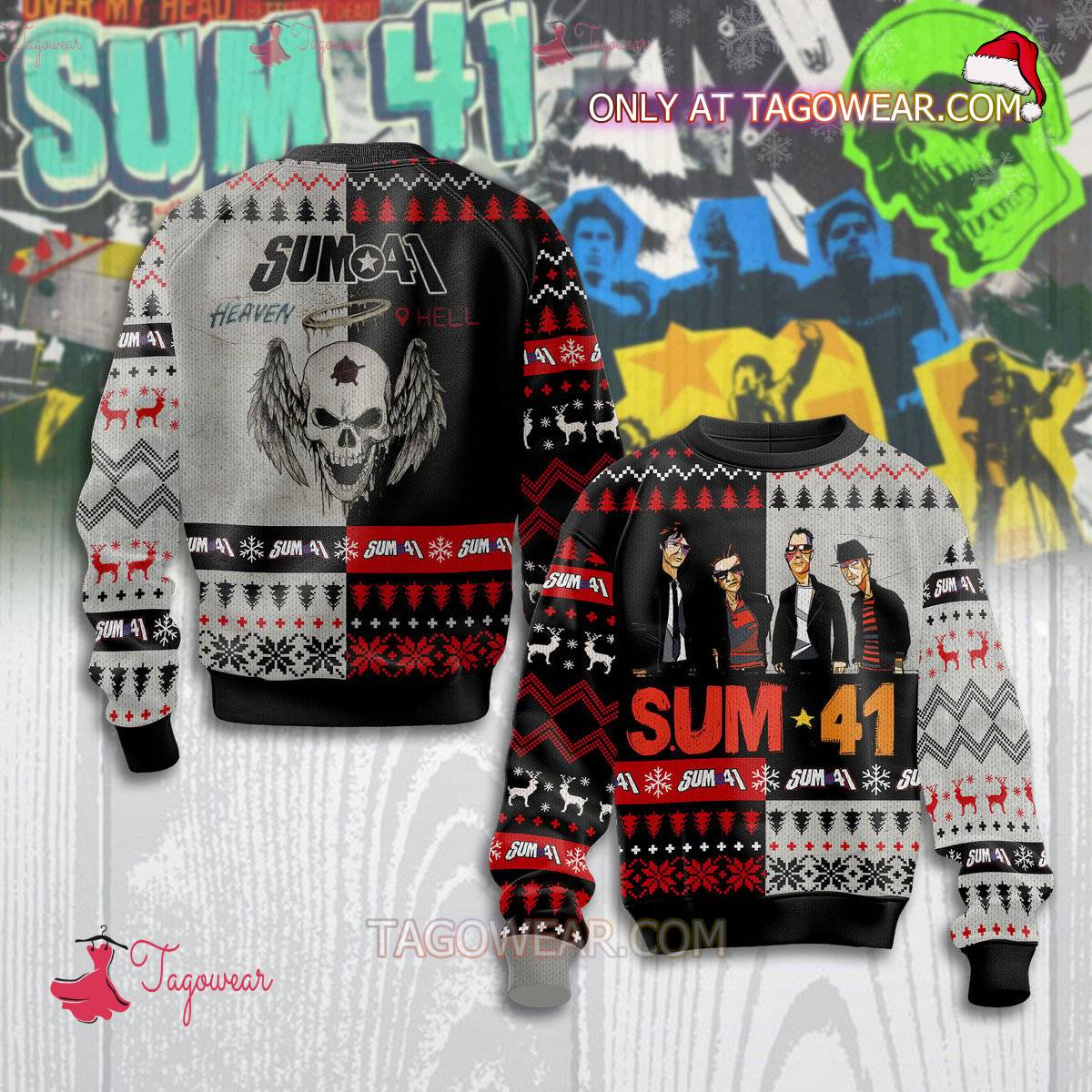 Sum 41 Heaven Hell Ugly Christmas Sweater