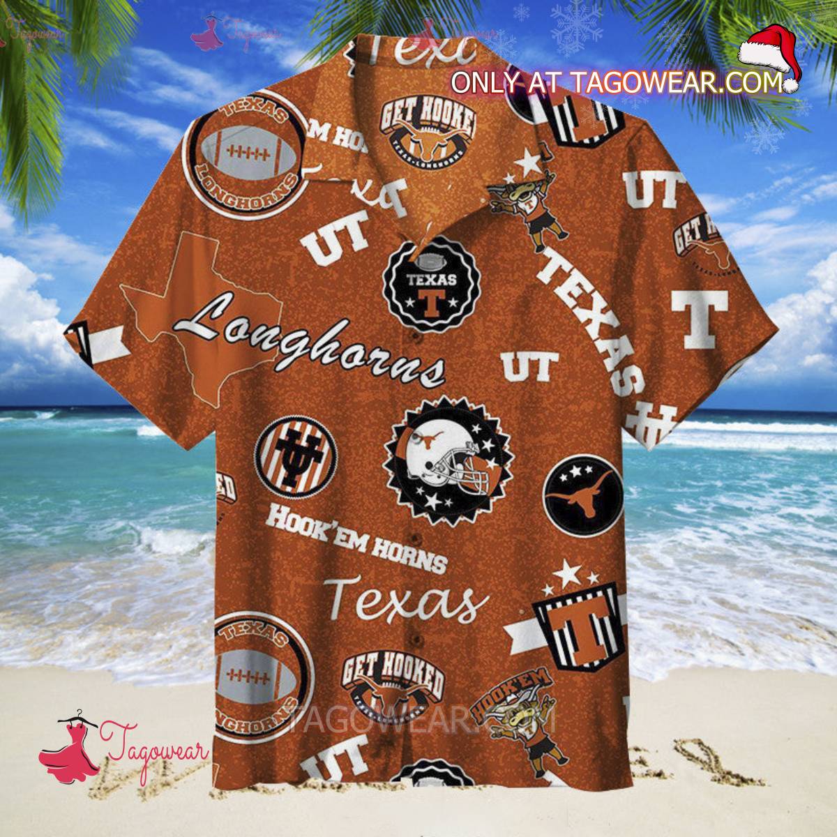 Texas Longhorns Football Hook'em Horns Unisex Hawaiian Shirt