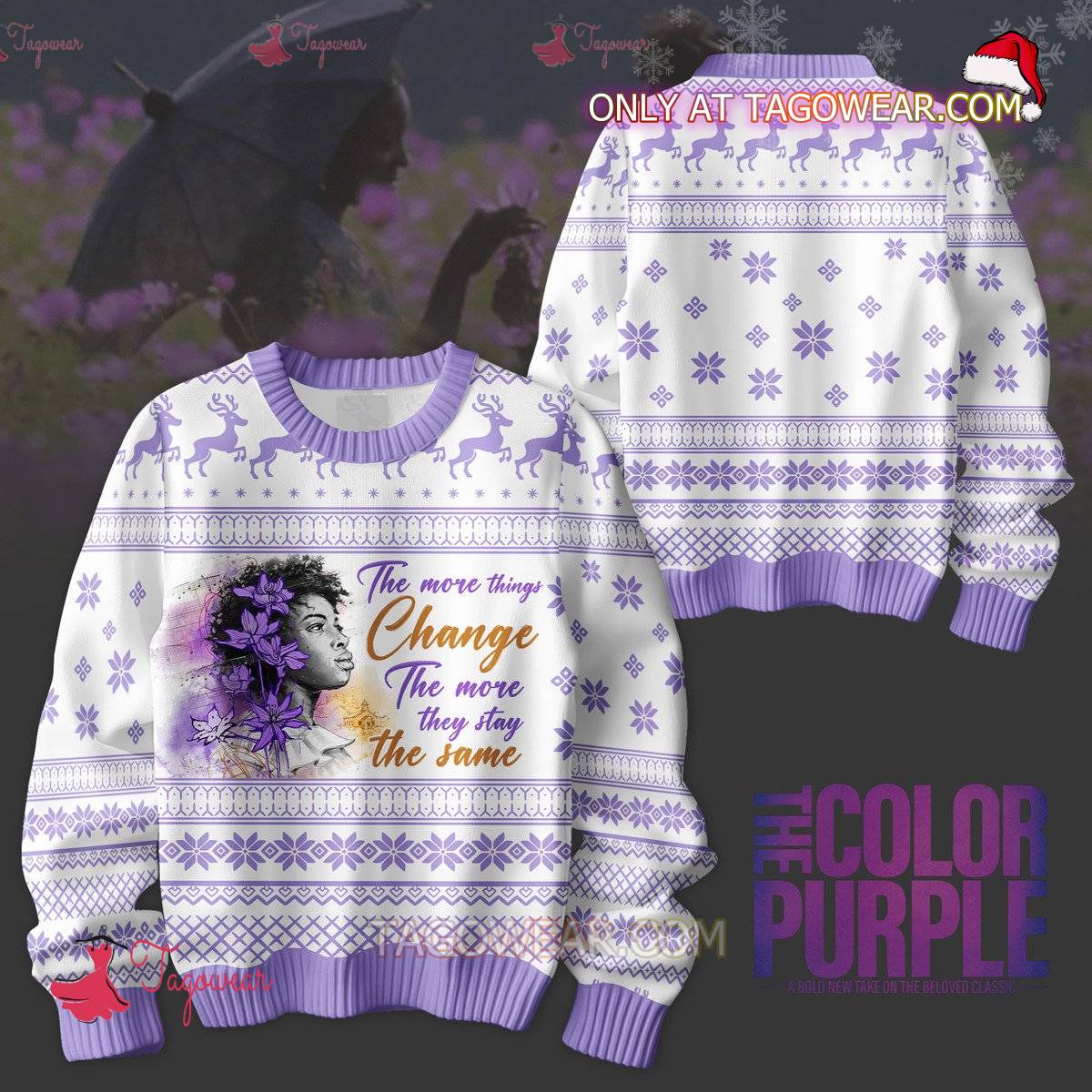 The Color Purple The More Things Change The More They Stay The Same Ugly Christmas Sweater