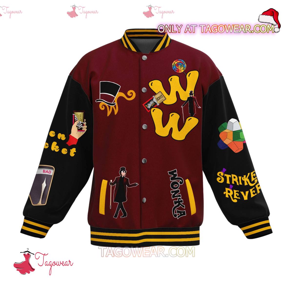 Willy Wonka I Am The Music Makers And The Dreamer Of Dreams Baseball Jacket a