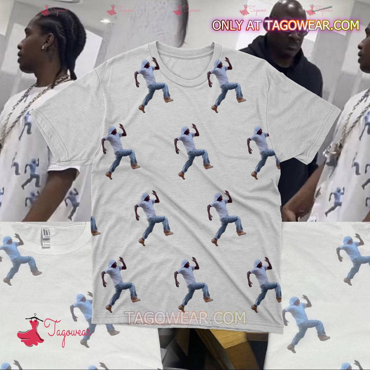 A$ap Rocky Wearing A Shirt Of Himself Running Shirt a