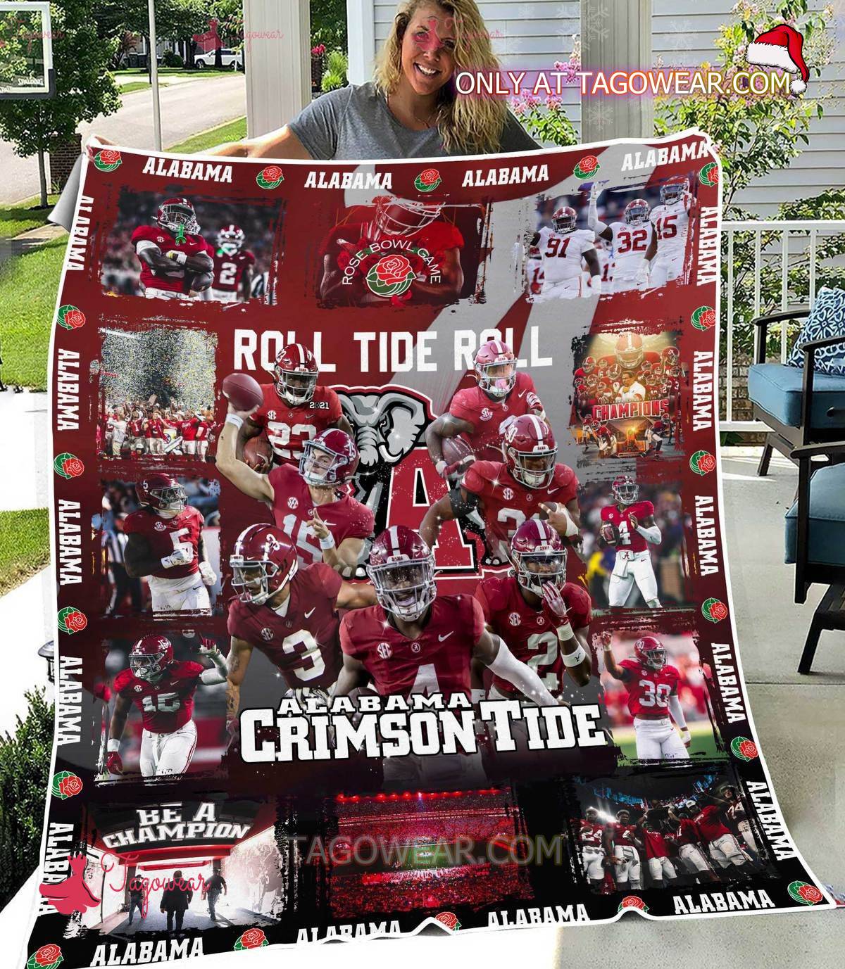 Alabama Crimson Tide Roll Tide Roll Blanket a