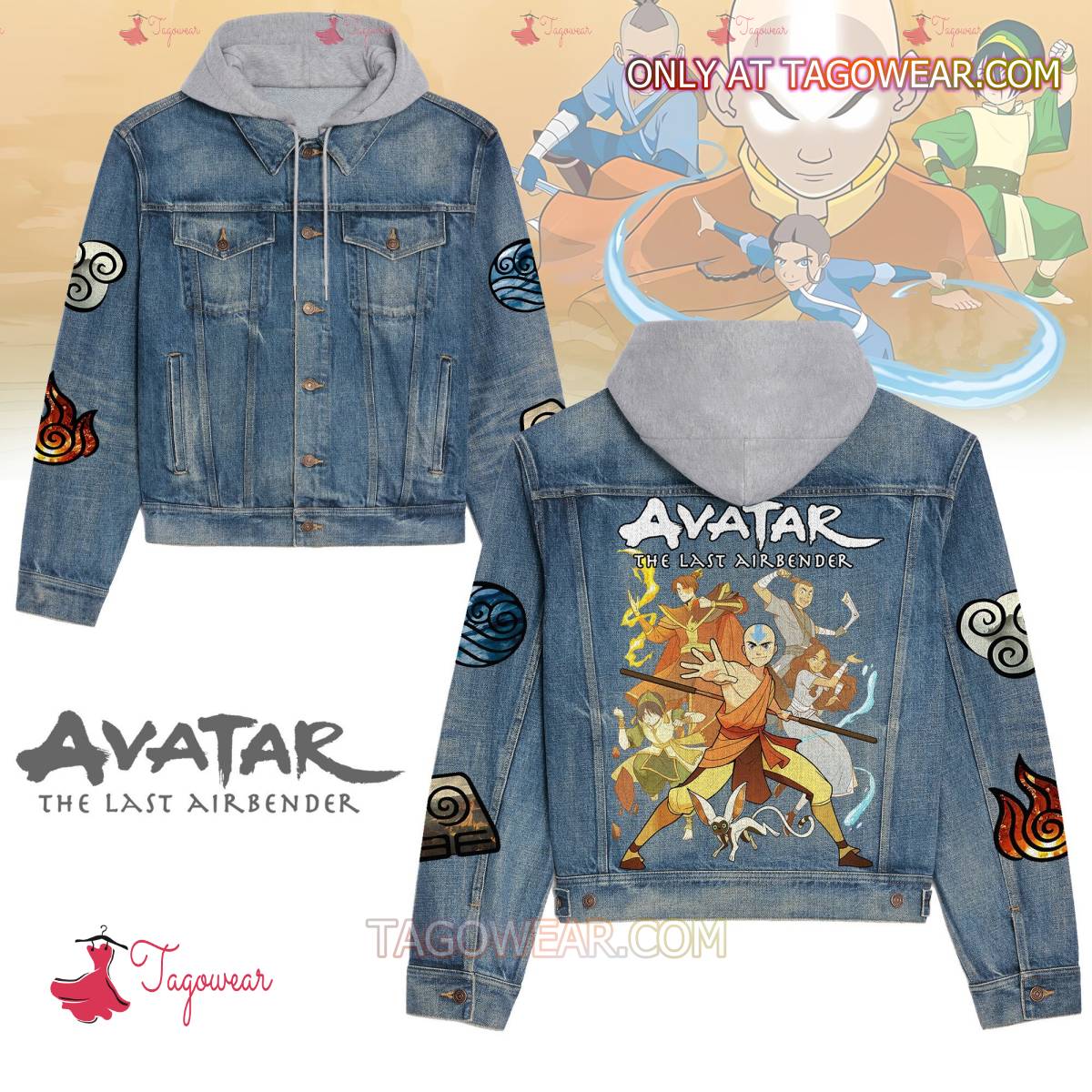 Avatar The Last Airbender Jean Hoodie Jacket