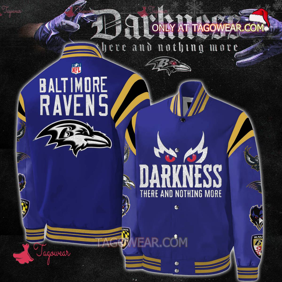 Baltimore Ravens Darkness There And Nothing More Baseball Jacket