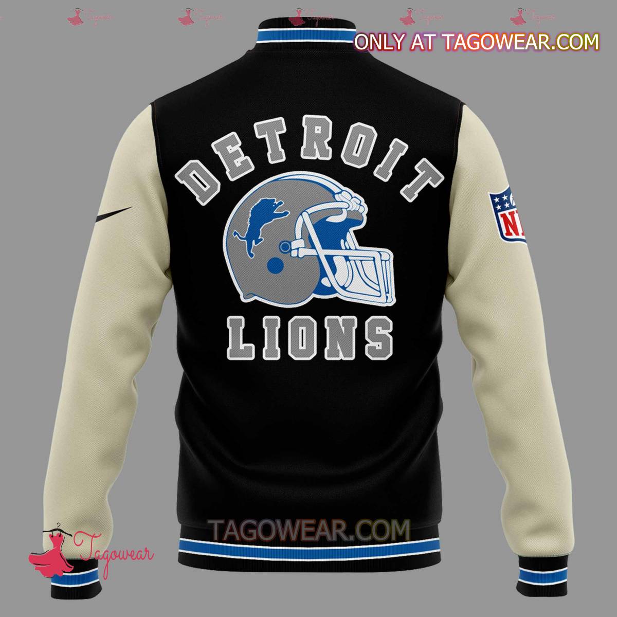 Barry Sanders Detroit Lions Nfl Baseball Jacket b