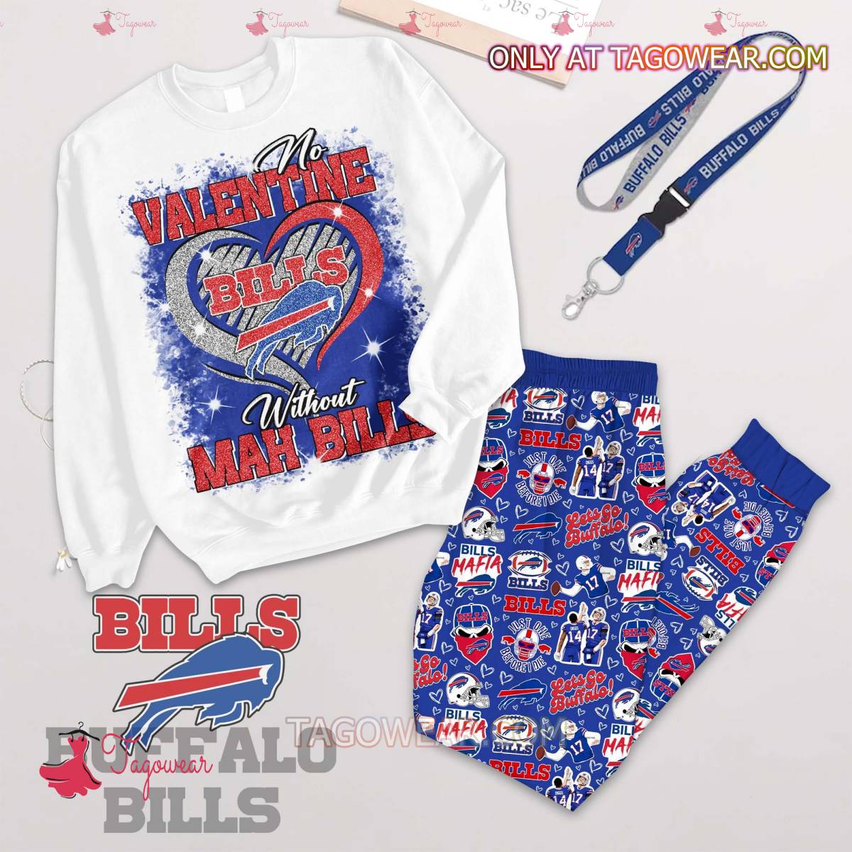 Buffalo Bills No Valentine Without Mah Bills Pajamas Set