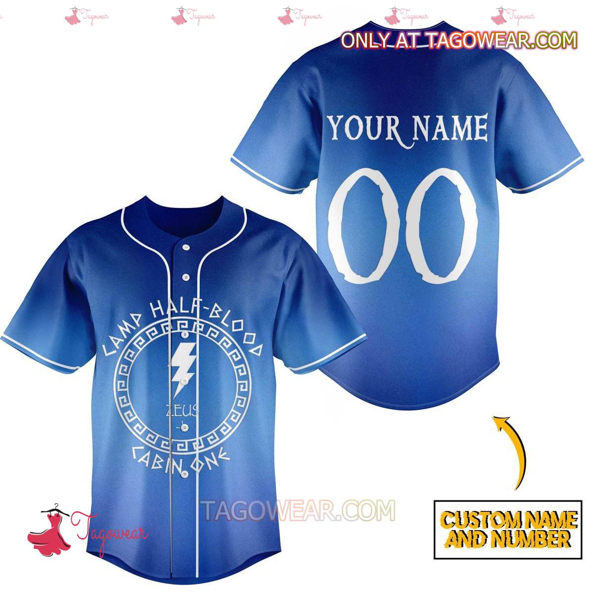 Camp Half Blood Cabin One Zeus Personalized Baseball Jersey