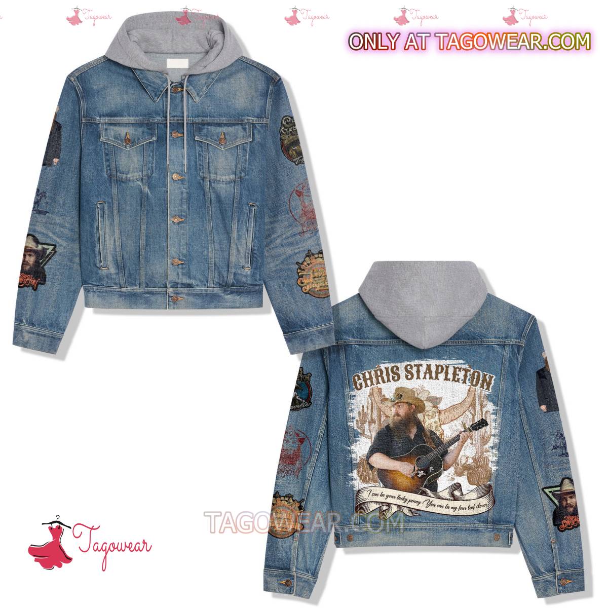 Chris Stapleton I Can Be Your Lucky Penny Jean Hoodie Jacket