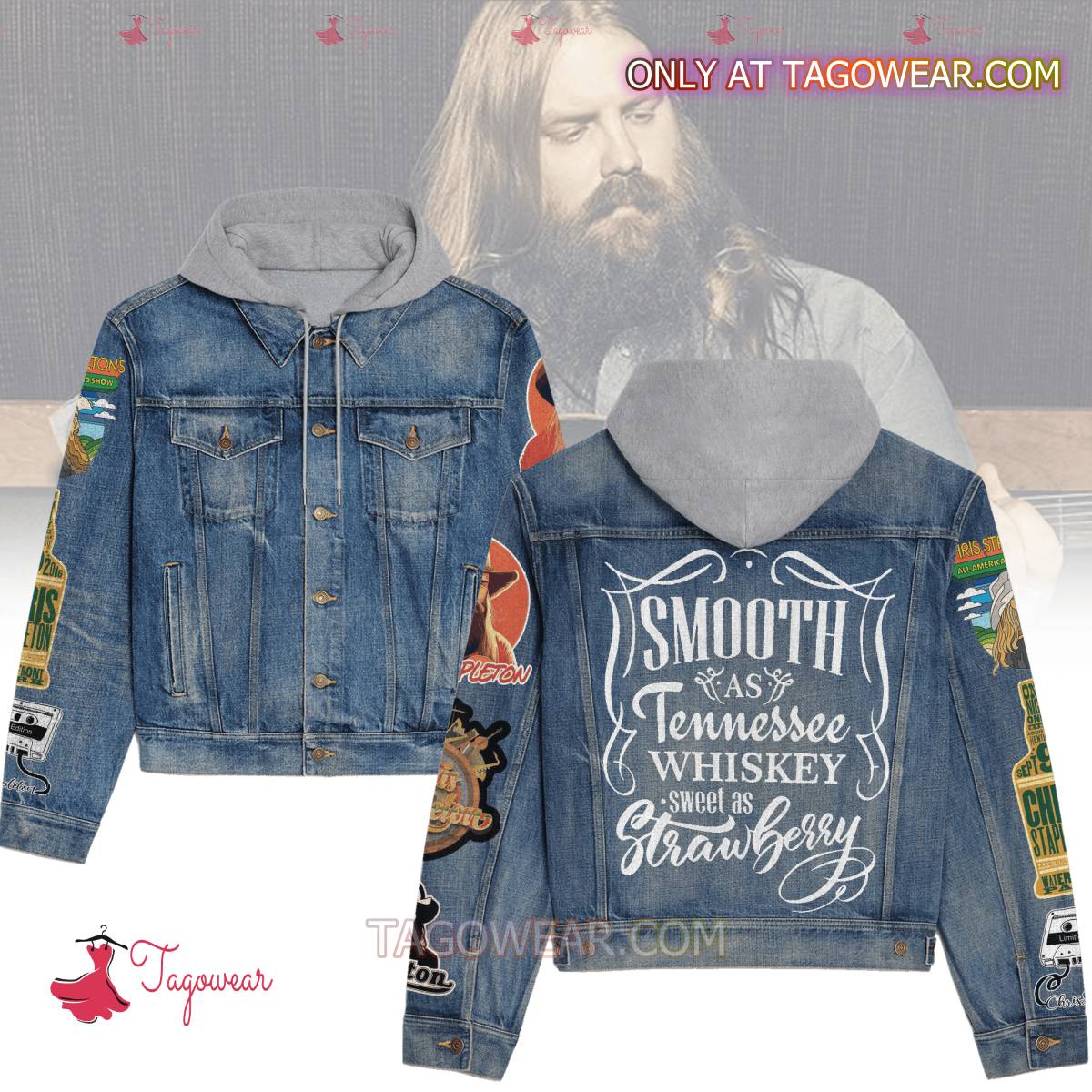 Chris Stapleton Smooth As Tennessee Whiskey Sweet As Strawberry Jean Hoodie Jacket