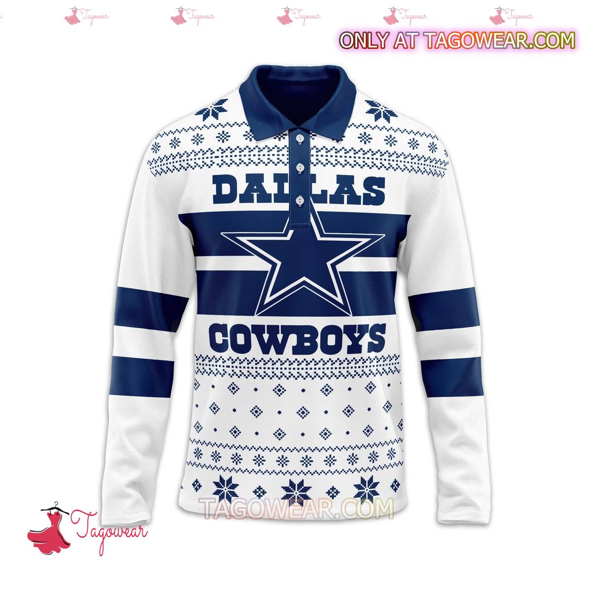 Dallas Cowboys Personalized Ugly Polo Long Sleeve a