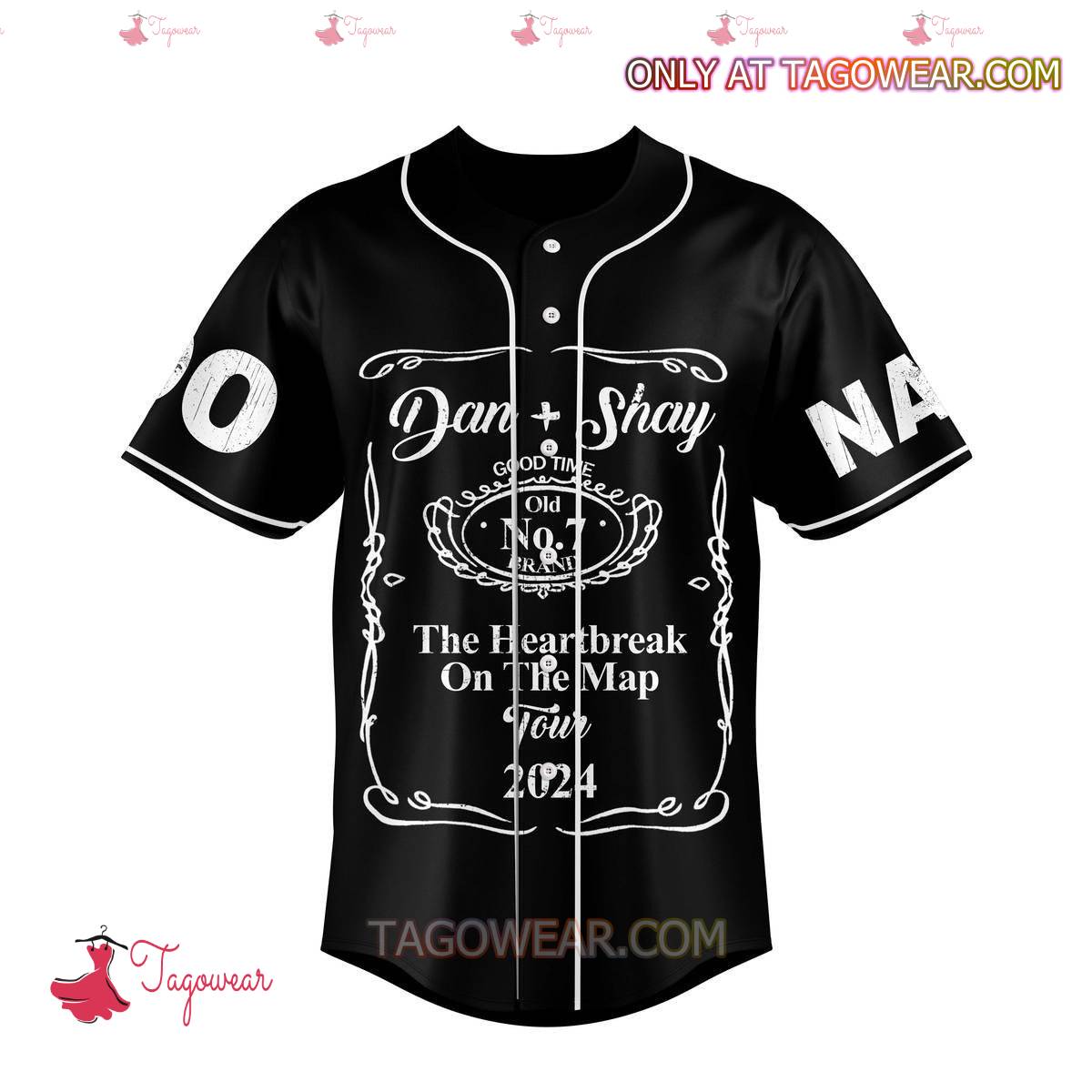 Dan + Shay The Heartbreak On The Map Tour 2024 Personalized Baseball Jersey a