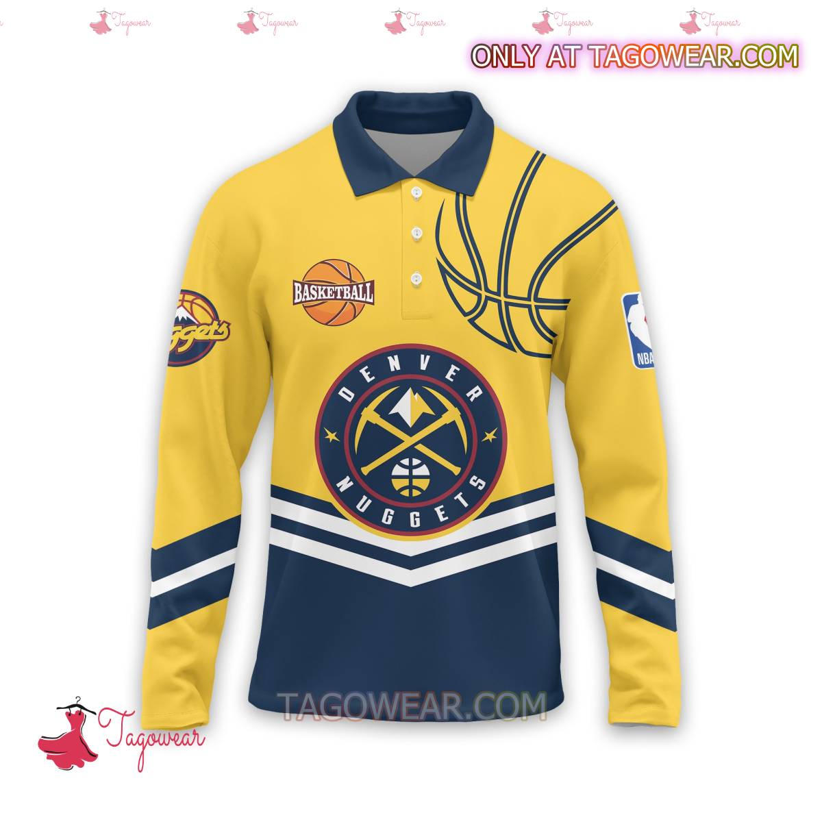 Denver Nuggets Personalized Polo Long Sleeve a