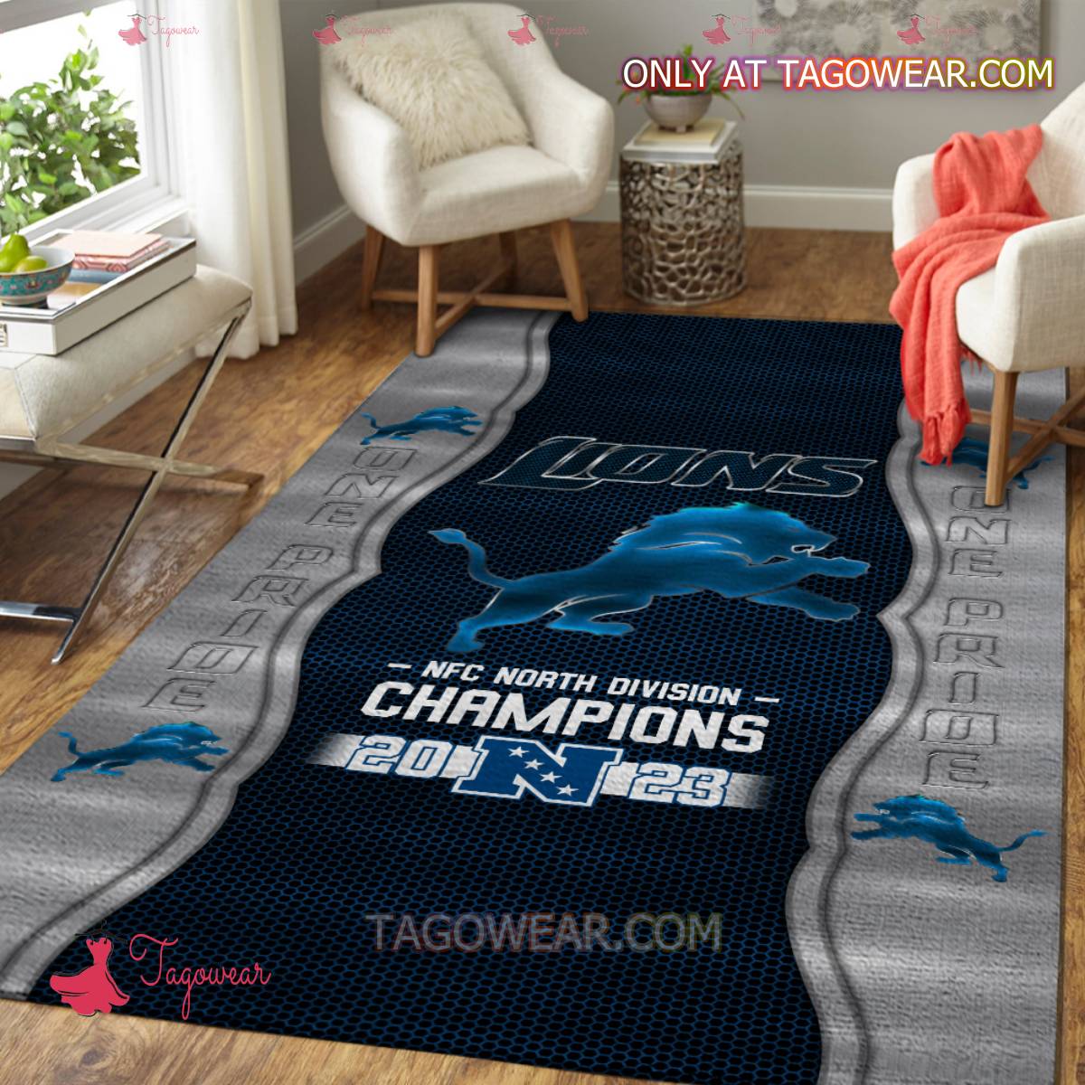 Detroit Lions One Pride Nfc North Division Champions 2023 Rug a