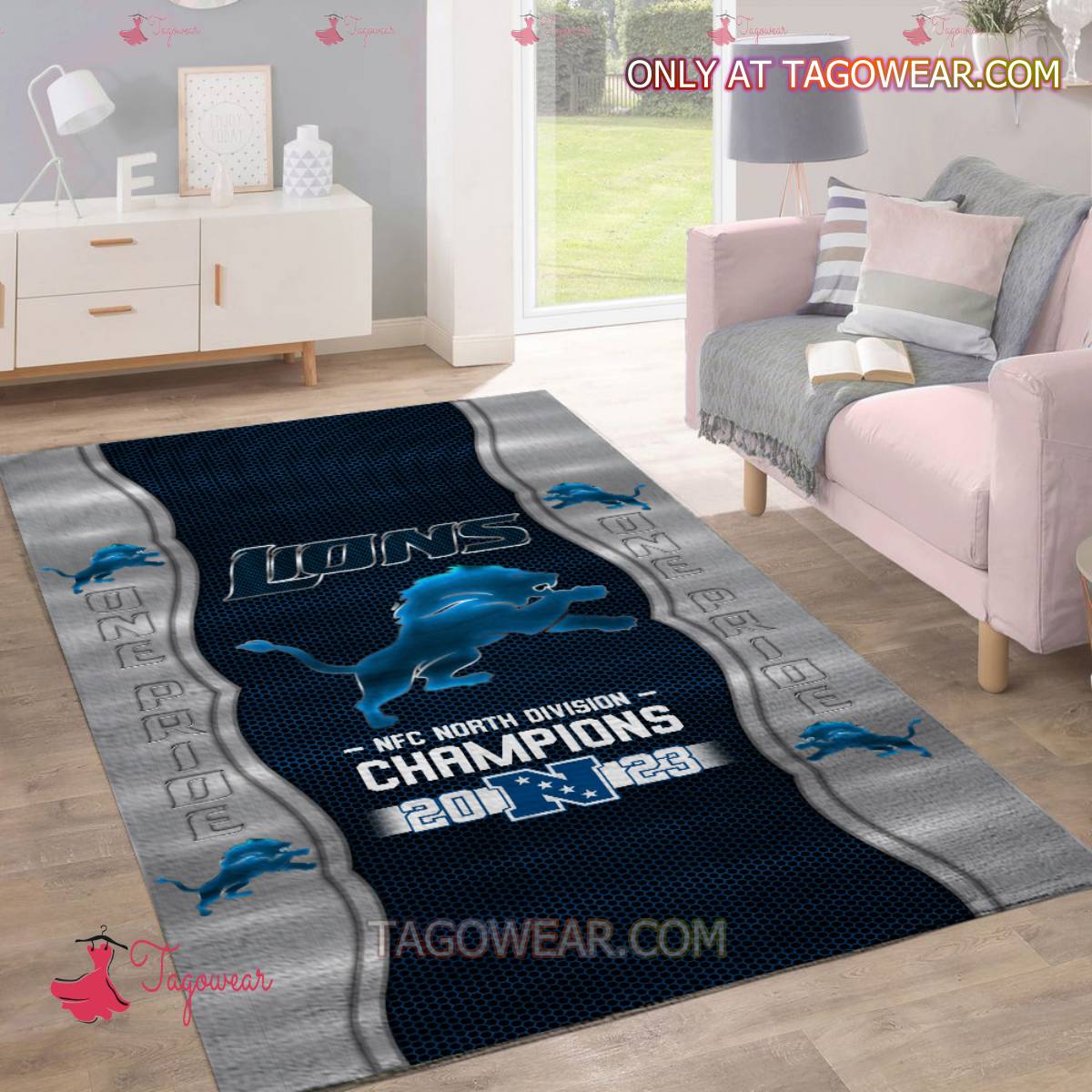 Detroit Lions One Pride Nfc North Division Champions 2023 Rug