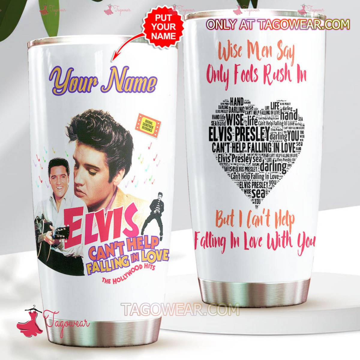 Elvis Presley Can't Help Falling In Love Personalized Tumbler