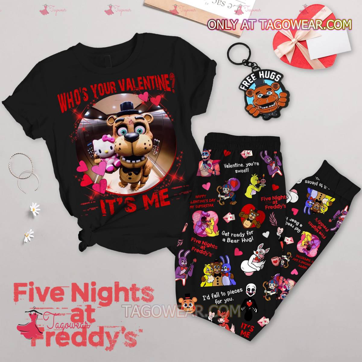 Five Nights At Freddy's Who's Your Valentine It's Me Pajamas Set