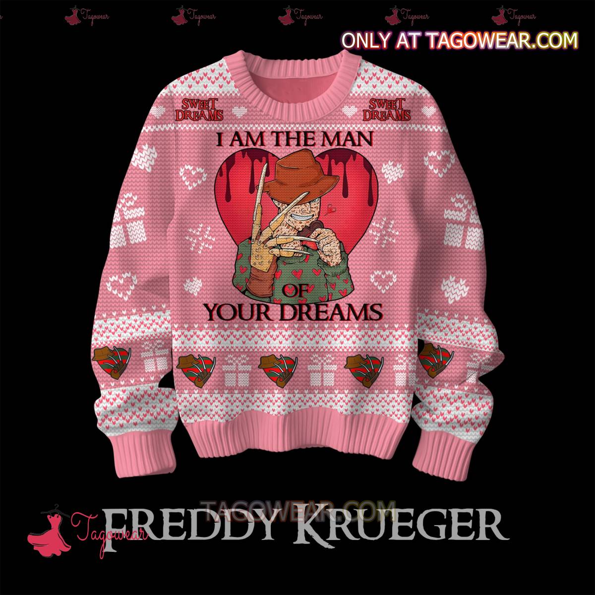 Freddy Krueger I Am The Man Of Your Dreams Valentine Sweater a