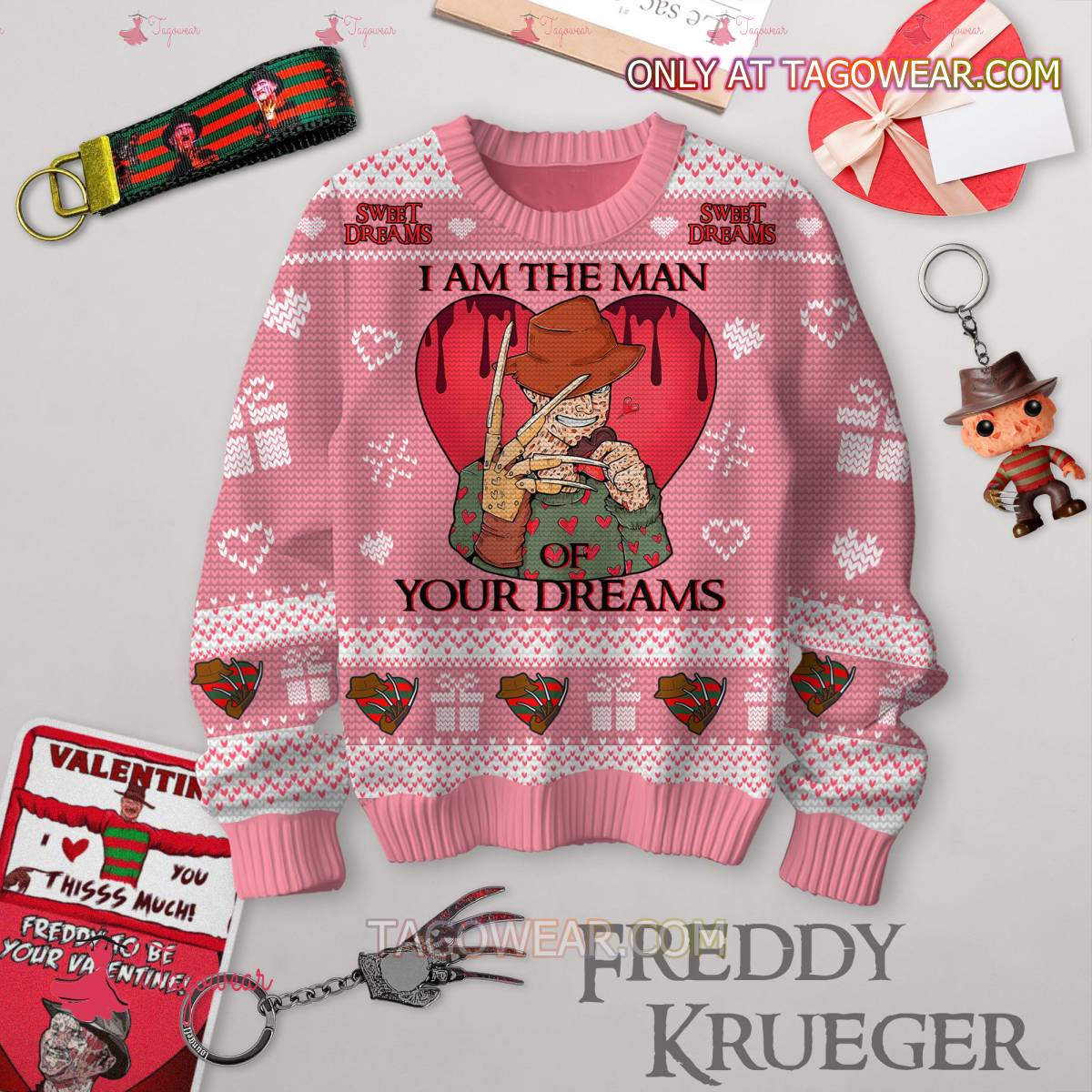 Freddy Krueger I Am The Man Of Your Dreams Valentine Sweater