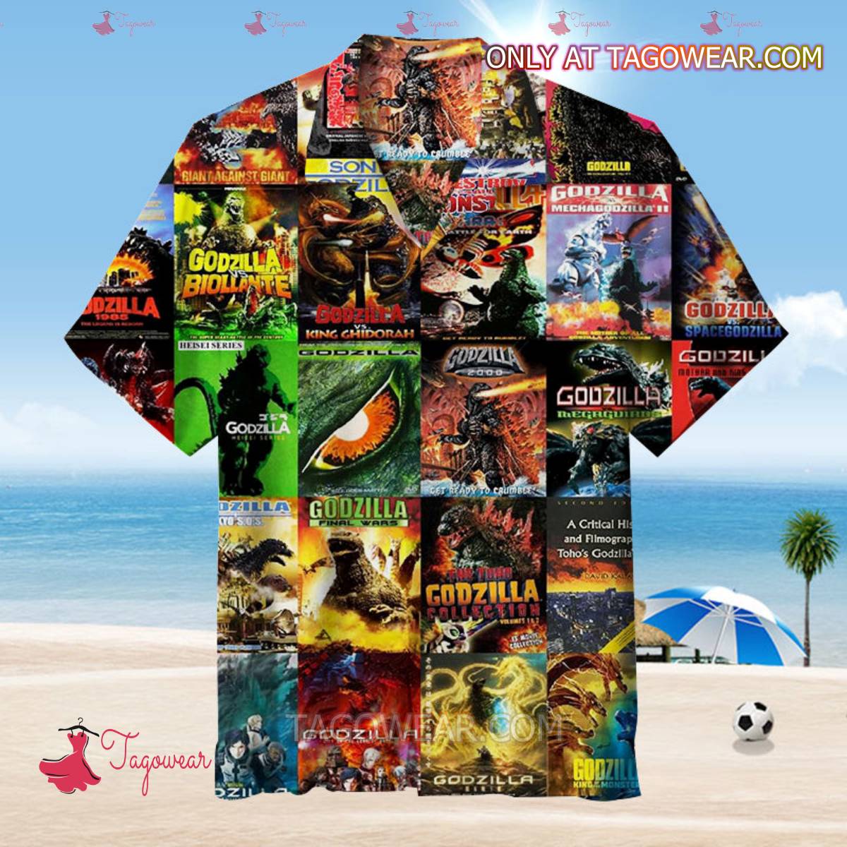 Godzilla Poster Collage Hawaiian Shirt