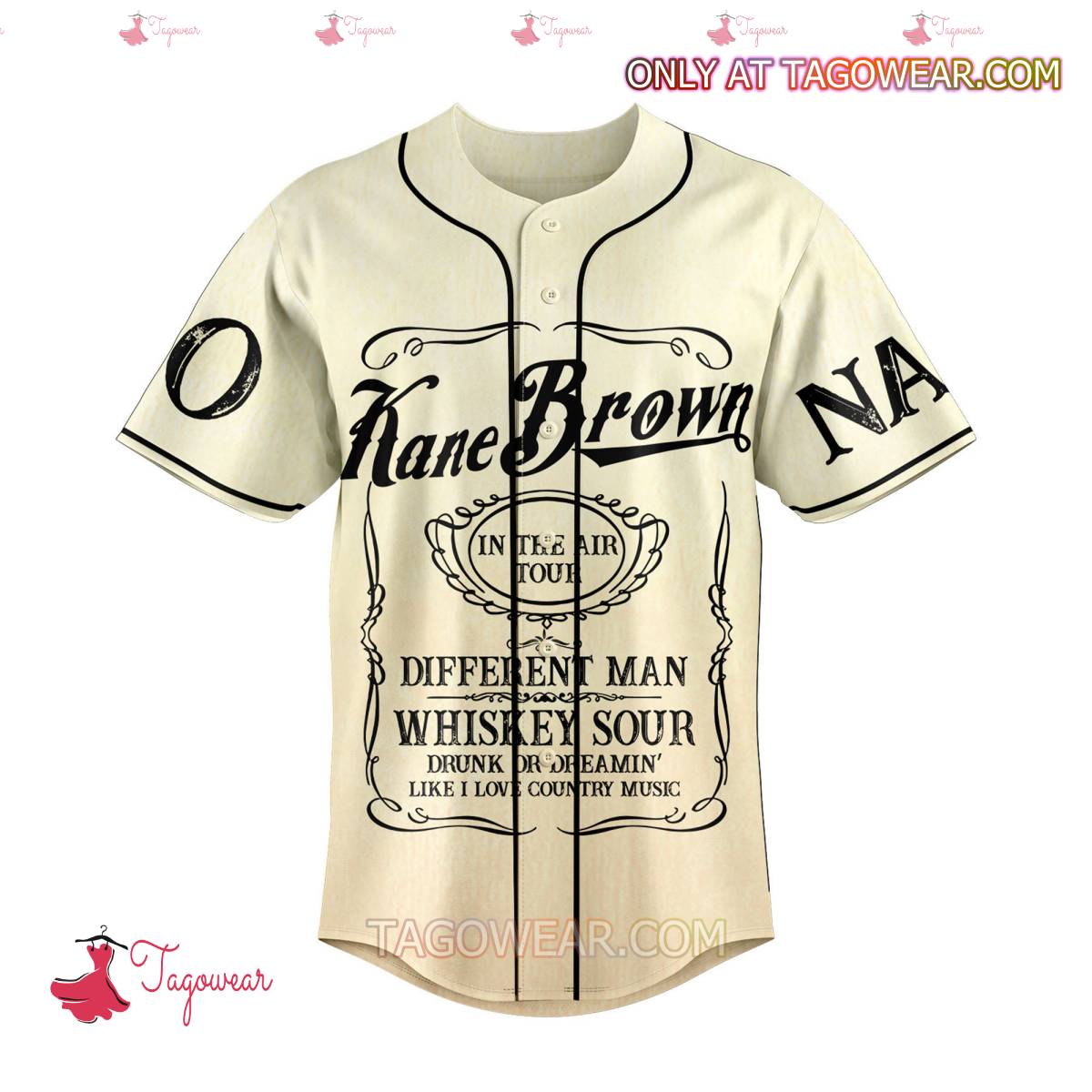 In The Air Tour Kane Brown Personalized Baseball Jersey a