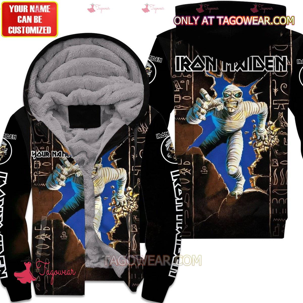 Iron Maiden Eddie Mummy Poster Personalized Fleece Hoodie a