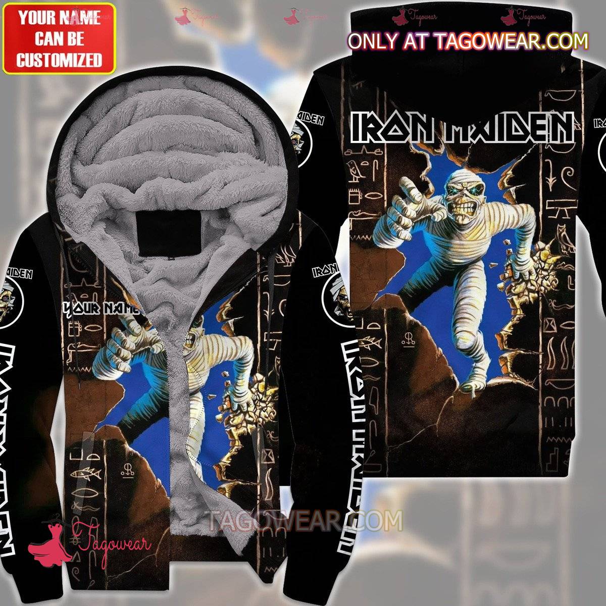 Iron Maiden Eddie Mummy Poster Personalized Fleece Hoodie