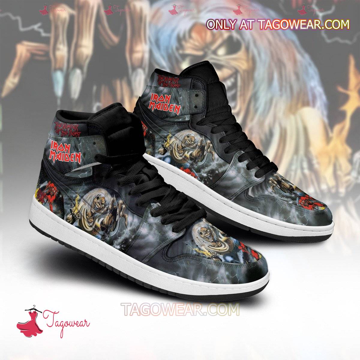 Iron Maiden The Number Of The Beast Air Jordan High Top Shoes a