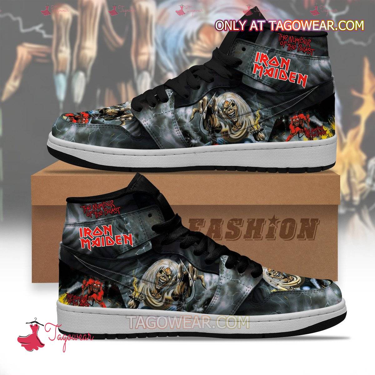Iron Maiden The Number Of The Beast Air Jordan High Top Shoes
