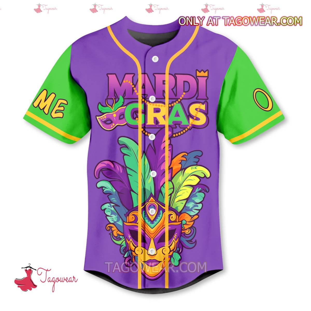 It's Mardi Gras Y'all Personalized Baseball Jersey a