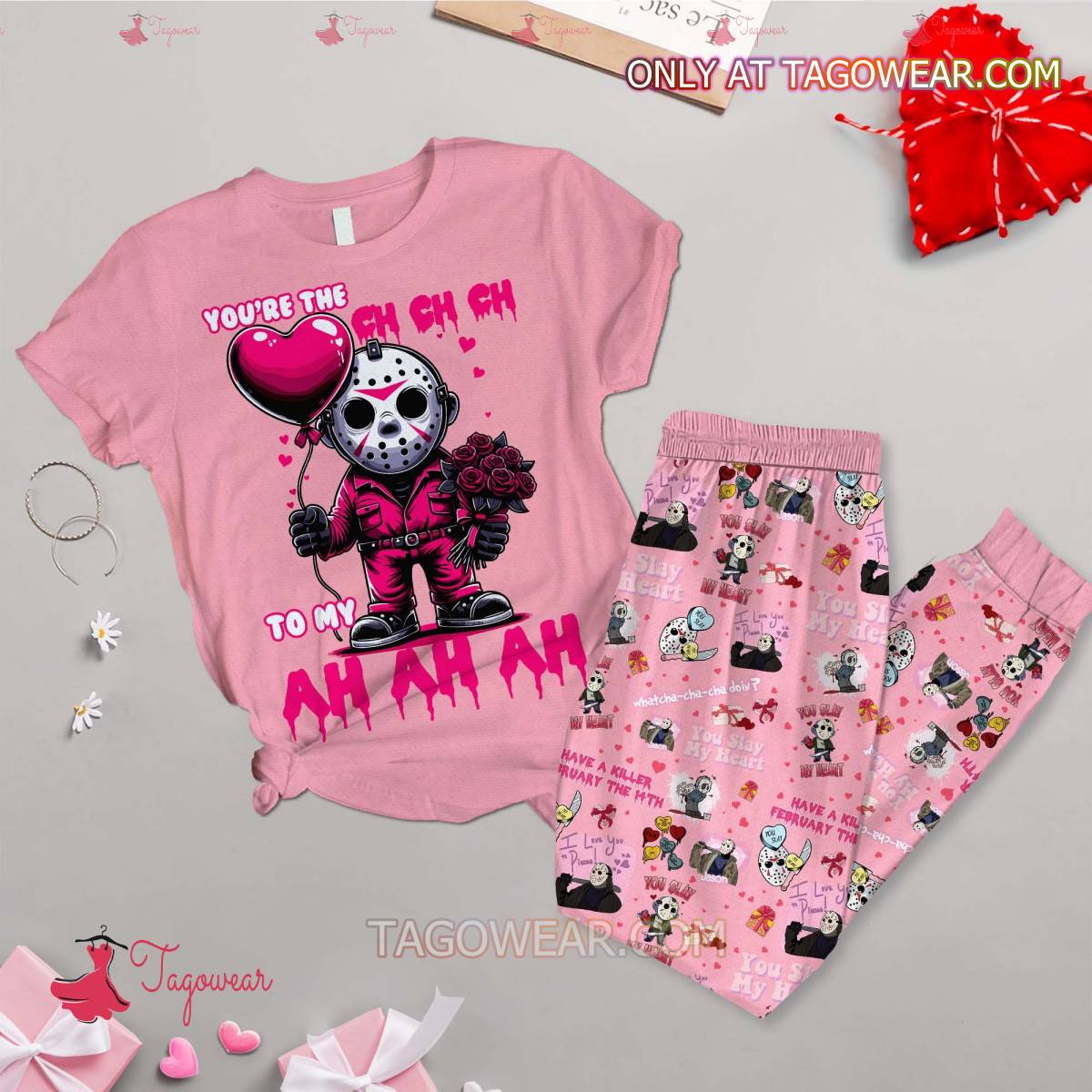 Jason Voorhees You're The Ch Ch Ch To My Ah Ah Ah Valentine Pajamas Set