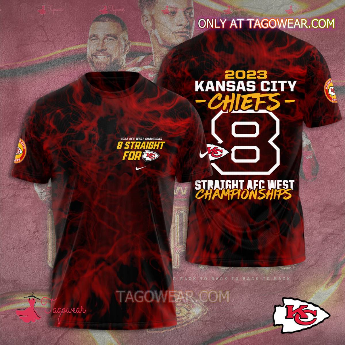 Kansas Chiefs City 2023 Kansas City Chiefs 8 Straight Afc West Championships T-shirt, Hoodie