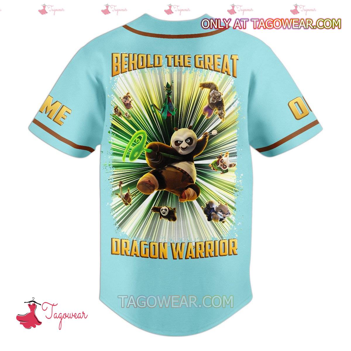 Kung Fu Panda Behold The Great Dragon Warriot Personalized Baseball Jersey b