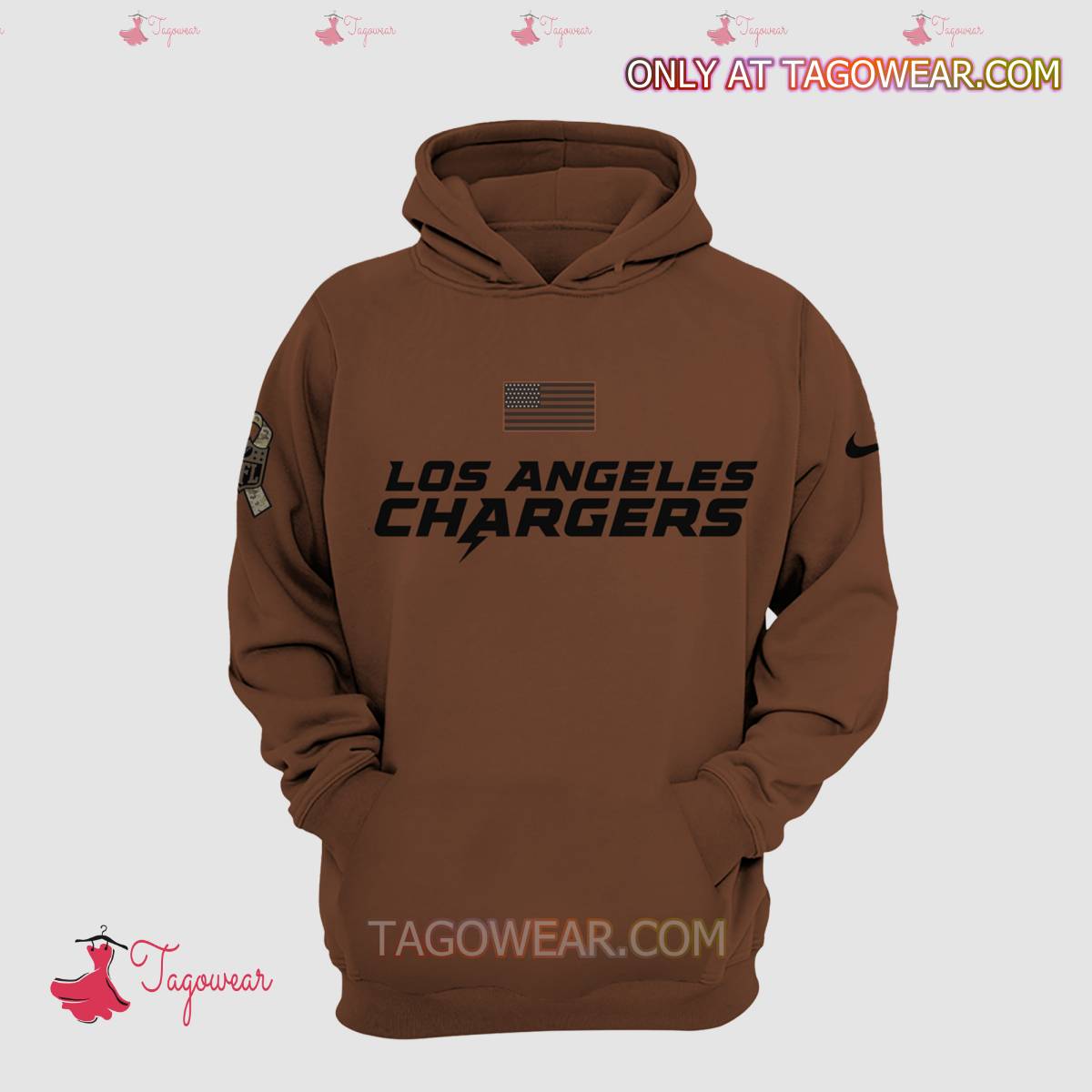 Los Angeles Chargers Veteran NFL Salute To Service Brown Hoodie a