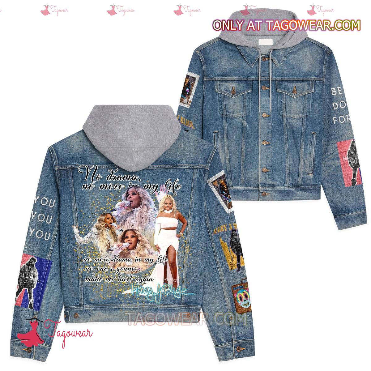 Mary J Blige No Drama No More In My Life Jean Hoodie Jacket - Tagowear