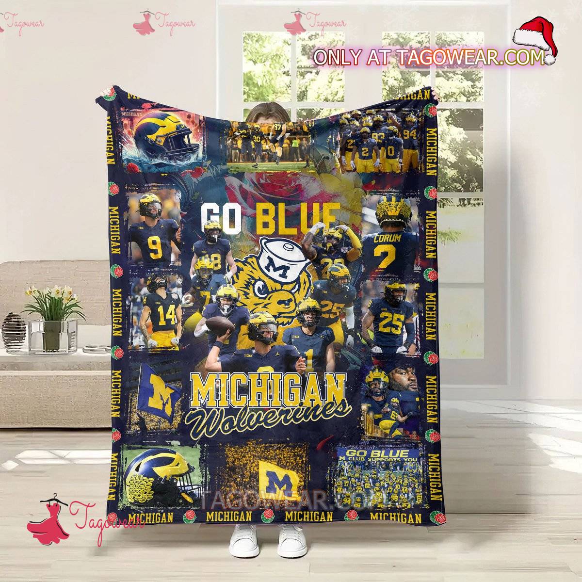 Michigan Wolverine Go Blue Blanket