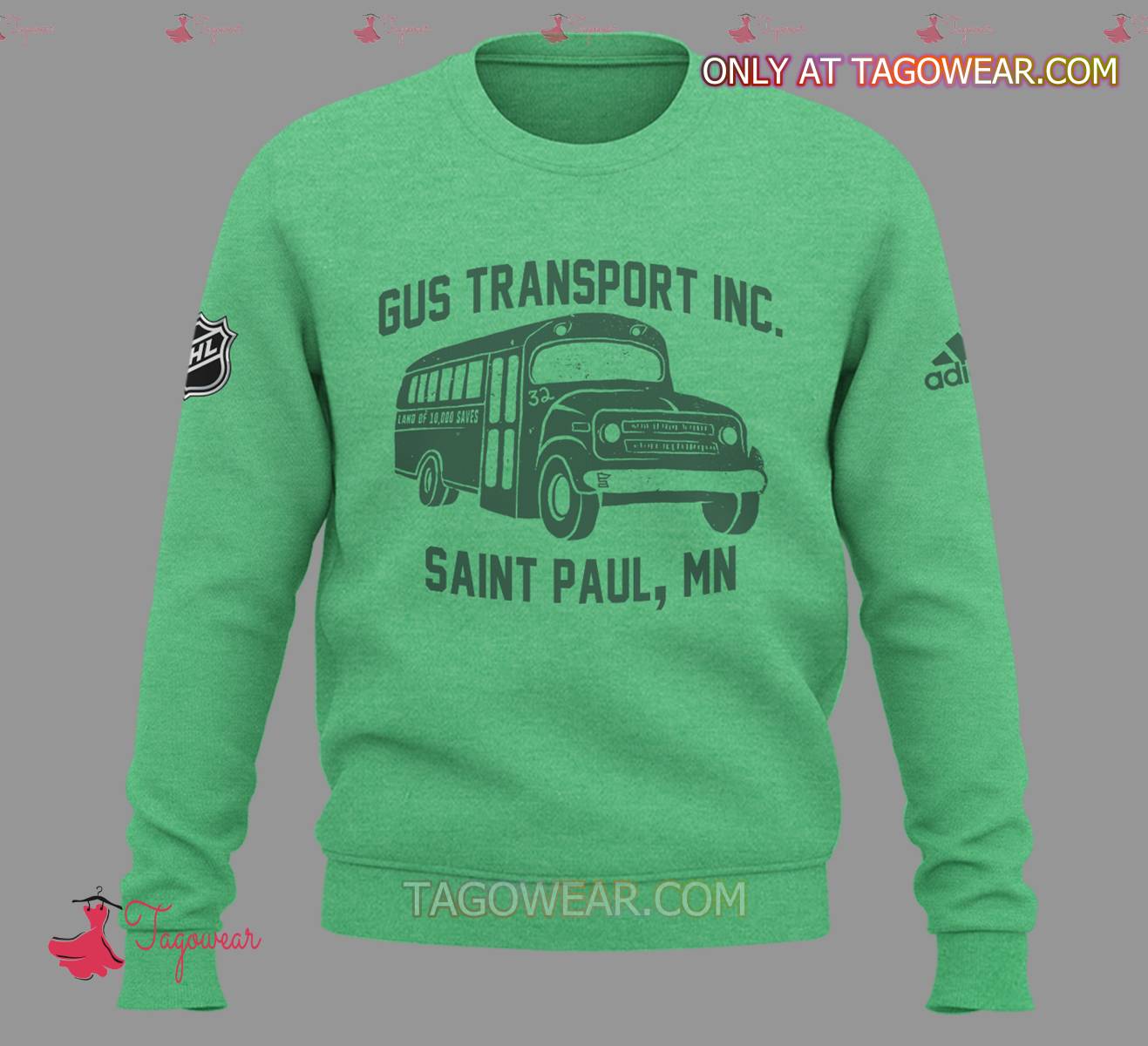 Minnesota Wild Gus Transport Inc. Saint Paul, Mn Sweatshirt a