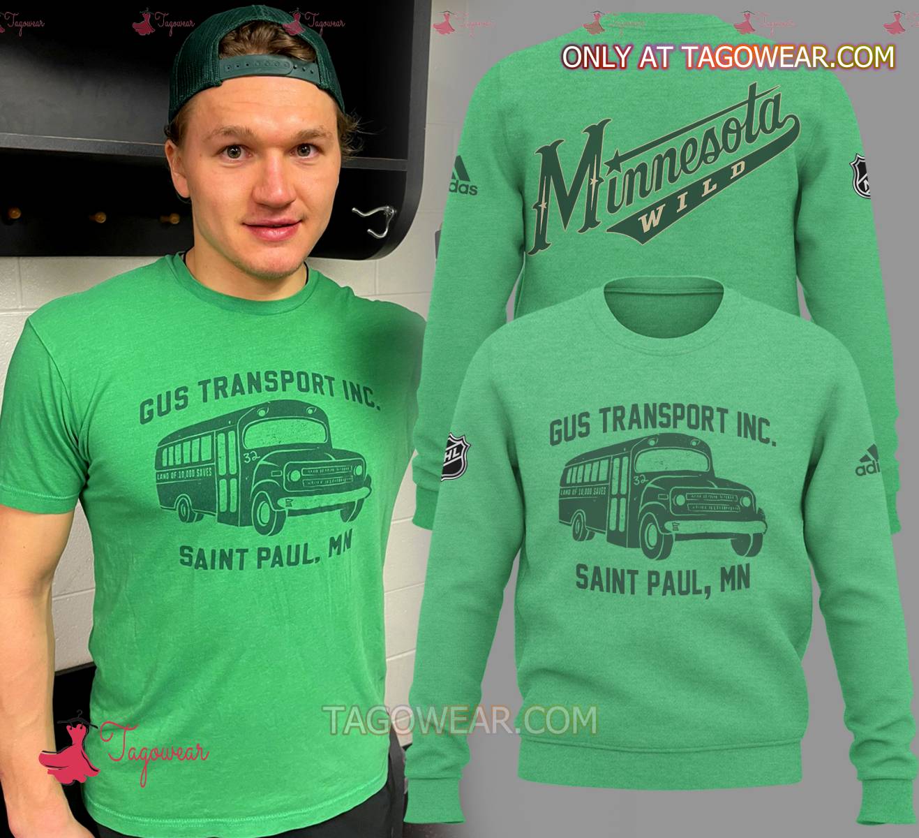 Minnesota Wild Gus Transport Inc. Saint Paul, Mn Sweatshirt